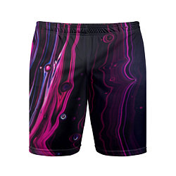 Шорты спортивные мужские Фиолетовые линии песка во тьме, цвет: 3D-принт