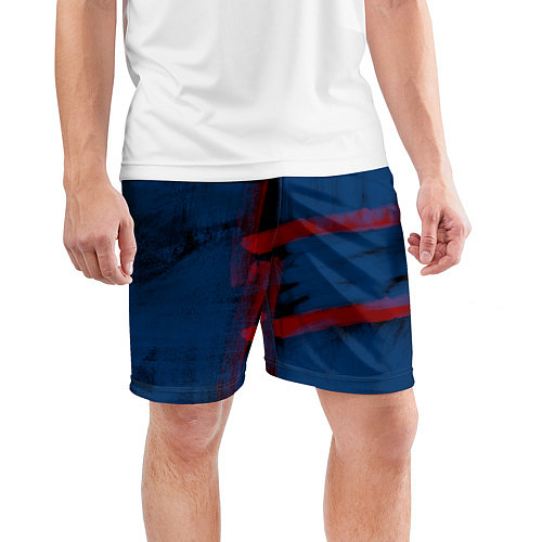 Мужские спортивные шорты Абстрактный сине-красный / 3D-принт – фото 3