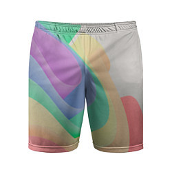 Мужские спортивные шорты Волнообразные разноцветные листы