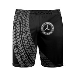 Шорты спортивные мужские Mercedes tire tracks, цвет: 3D-принт