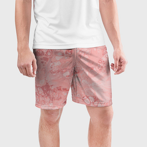 Мужские спортивные шорты Розовые волны / 3D-принт – фото 3