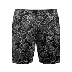 Мужские спортивные шорты Чайная роза: Черно белыи принт