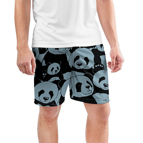 Мужские спортивные шорты Panda summer song / 3D-принт – фото 3
