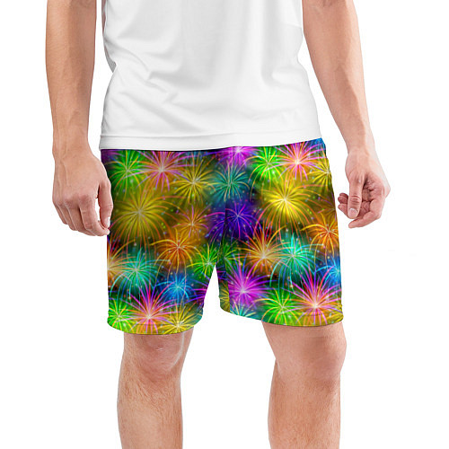 Мужские спортивные шорты Салют разноцветный / 3D-принт – фото 3