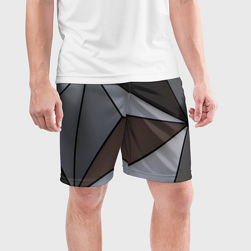Мужские спортивные шорты Металлическая геометрическая броня / 3D-принт – фото 3
