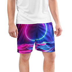 Шорты спортивные мужские Круг и разноцветные кристаллы - vaporwave, цвет: 3D-принт — фото 2