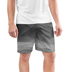 Шорты спортивные мужские Серый геометрический объёмный паттерн, цвет: 3D-принт — фото 2