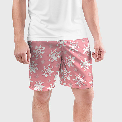 Мужские спортивные шорты Снегопад / 3D-принт – фото 3
