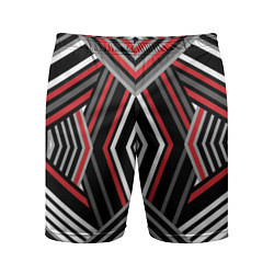 Мужские спортивные шорты Геометрический узор с серыми черными и красными по