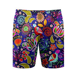 Шорты спортивные мужские Multicolored floral patterns, цвет: 3D-принт