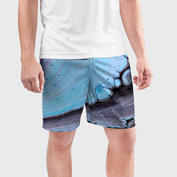 Шорты спортивные мужские Синий и тёмный песок и краски, цвет: 3D-принт — фото 2