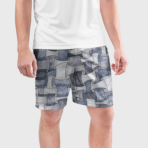 Мужские спортивные шорты Джинсовый паттерн / 3D-принт – фото 3