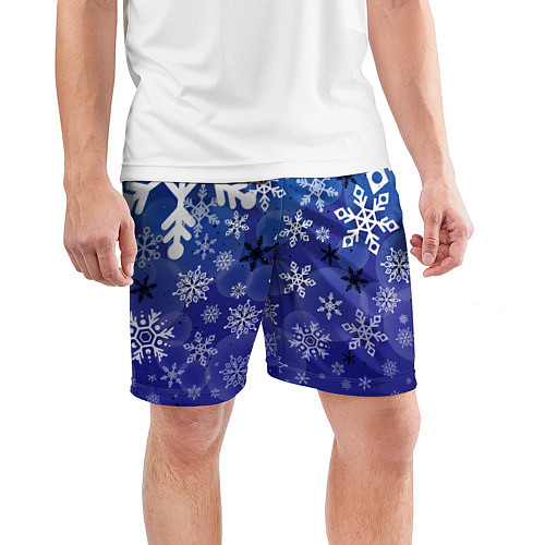 Мужские спортивные шорты Сказочный снегопад / 3D-принт – фото 3