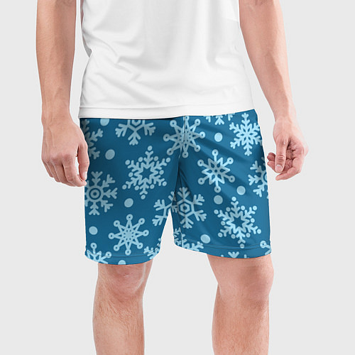 Мужские спортивные шорты Blue snow / 3D-принт – фото 3