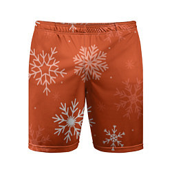 Шорты спортивные мужские Orange snow, цвет: 3D-принт