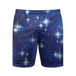 Мужские спортивные шорты Сияющие и блестящие звезды в ночном небе