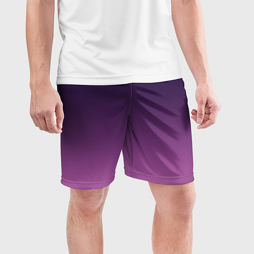 Мужские спортивные шорты Пурпурный-лиловый градиент / 3D-принт – фото 3