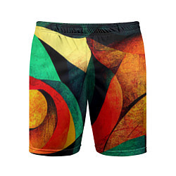 Шорты спортивные мужские Текстурированная цветная абстракция, цвет: 3D-принт