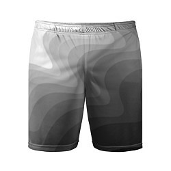 Мужские спортивные шорты Черно белые волны