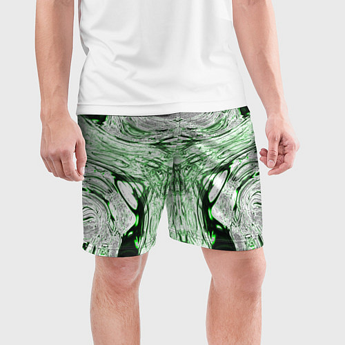 Мужские спортивные шорты Зеленый узор / 3D-принт – фото 3