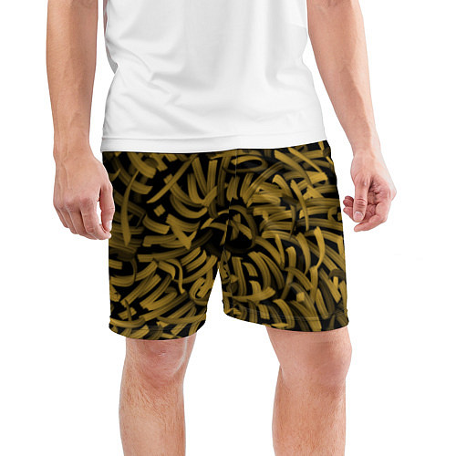 Мужские спортивные шорты Каллиграфия в золоте / 3D-принт – фото 3