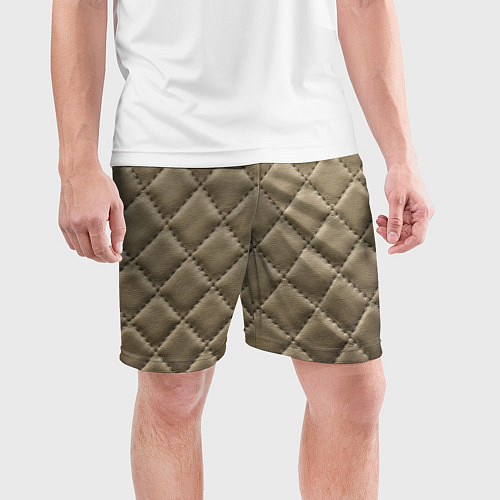 Мужские спортивные шорты Стёганая кожа - fashion texture / 3D-принт – фото 3