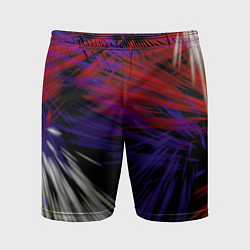 Шорты спортивные мужские Белые и красные лучи, цвет: 3D-принт
