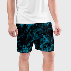 Шорты спортивные мужские Камуфляж с голубым оттенком, цвет: 3D-принт — фото 2