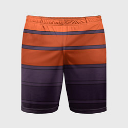Мужские спортивные шорты Полосатый фиолетово-оранжевый узор