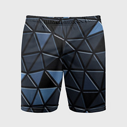 Шорты спортивные мужские Серые треугольники, цвет: 3D-принт