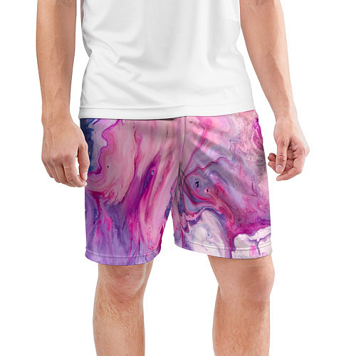 Мужские спортивные шорты Разлитая смешанная краска / 3D-принт – фото 3