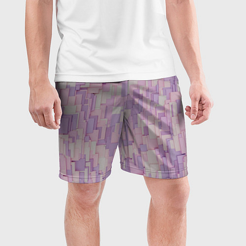 Мужские спортивные шорты Множество розовых геометрических кубов / 3D-принт – фото 3