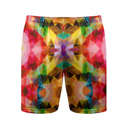 Мужские спортивные шорты Разноцветный мозаичный пиксельный узор