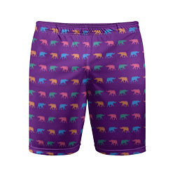 Мужские спортивные шорты Разноцветные слоны