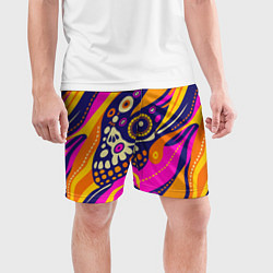 Шорты спортивные мужские Абстрактный узор мексиканская чупакабра, цвет: 3D-принт — фото 2