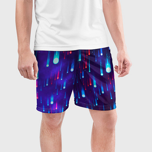 Мужские спортивные шорты Neon rain / 3D-принт – фото 3