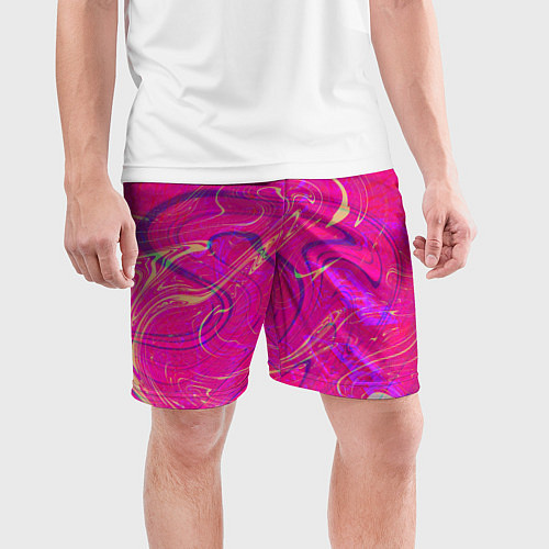 Мужские спортивные шорты Розовая абстракция / 3D-принт – фото 3