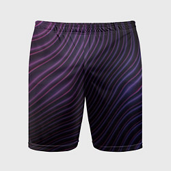 Мужские спортивные шорты Фиолетово-синяя волнообразная абстракция