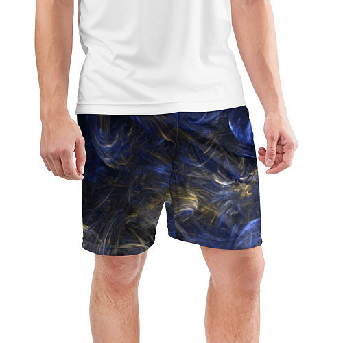 Мужские спортивные шорты Синяя абстракция / 3D-принт – фото 3