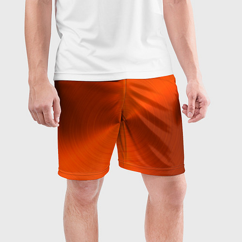 Мужские спортивные шорты Оранжевый волнообразный дисковый узор / 3D-принт – фото 3