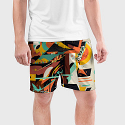 Шорты спортивные мужские Авангардная геометрическая композиция, цвет: 3D-принт — фото 2