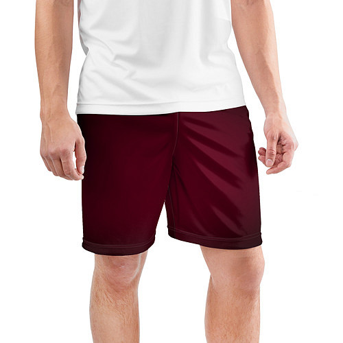 Мужские спортивные шорты Марсала темная, градиент / 3D-принт – фото 3