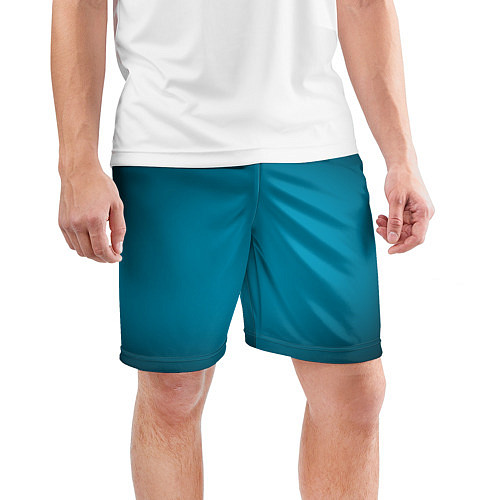 Мужские спортивные шорты Изумрудный градиент / 3D-принт – фото 3