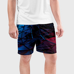 Шорты спортивные мужские Абстрактные грани, цвет: 3D-принт — фото 2