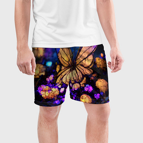 Мужские спортивные шорты Цветок бабочка midjouney / 3D-принт – фото 3