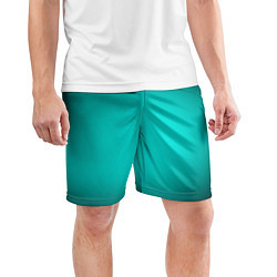 Шорты спортивные мужские Бирюзовый градиент, цвет: 3D-принт — фото 2