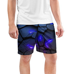 Шорты спортивные мужские Светящаяся синяя лава, цвет: 3D-принт — фото 2