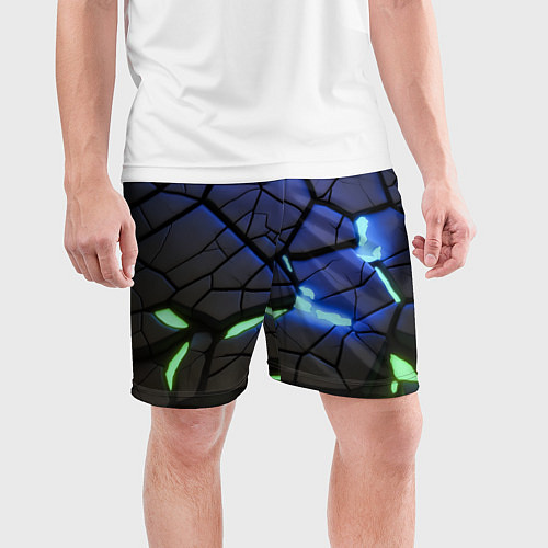 Мужские спортивные шорты Светящаяся лава / 3D-принт – фото 3