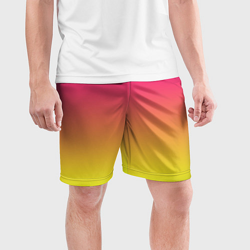 Мужские спортивные шорты Фиолетово-желтый градиент / 3D-принт – фото 3