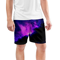 Шорты спортивные мужские Неоновый туманный космос, цвет: 3D-принт — фото 2